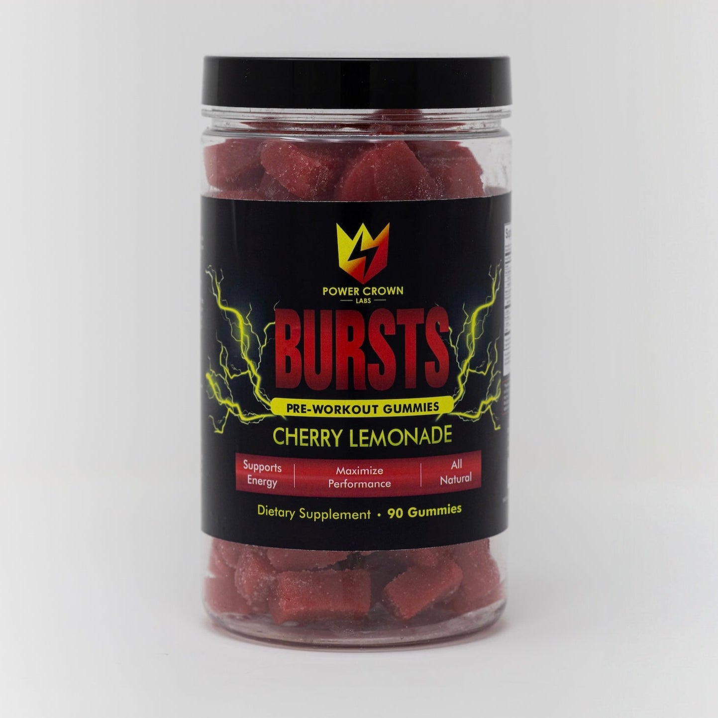Power Crown Labs Bursts Pre-workout gummy container